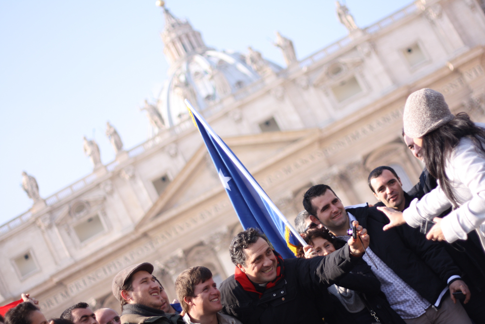 Pilgrims on Saint Peter's Square. Vatican, 2013