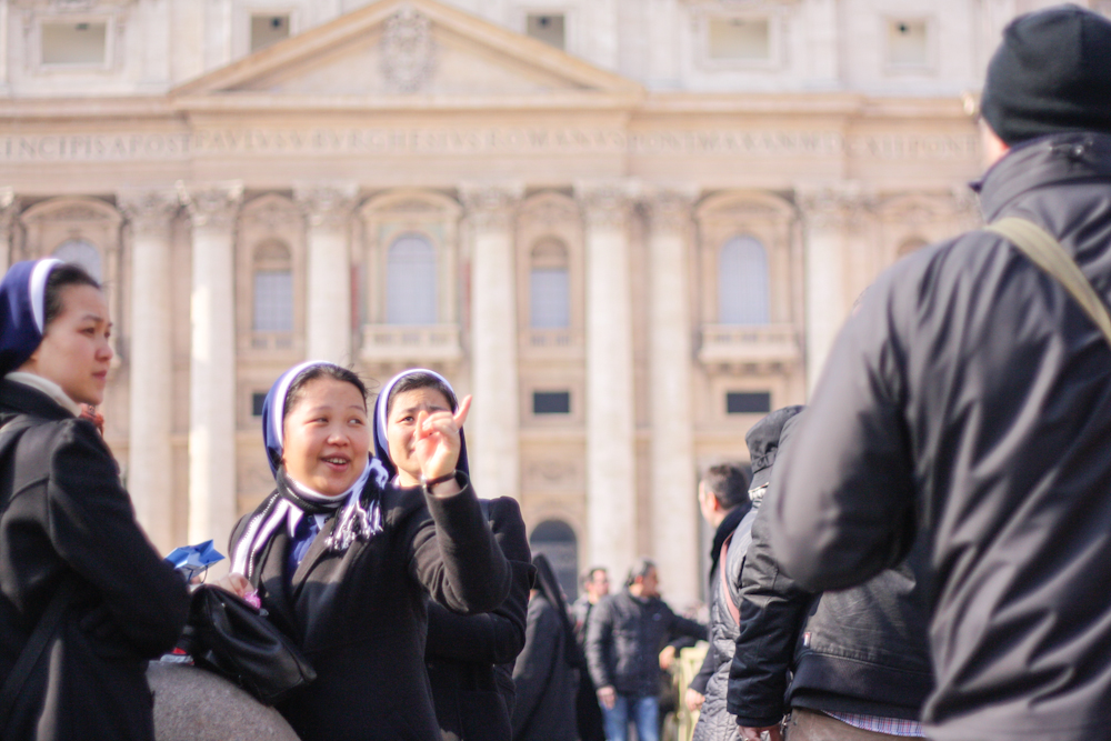 Pilgrims on Saint Peter's Square. Vatican, 2013
