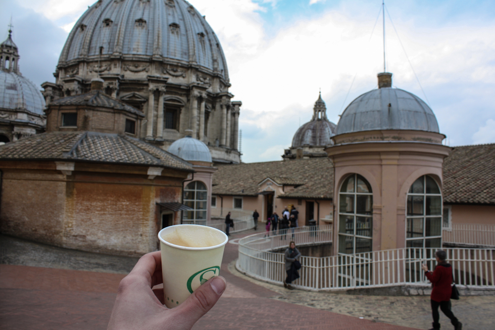 My best Cappuccino ever - on the roof of Saint Peter's Basilica. Vatican, 2013