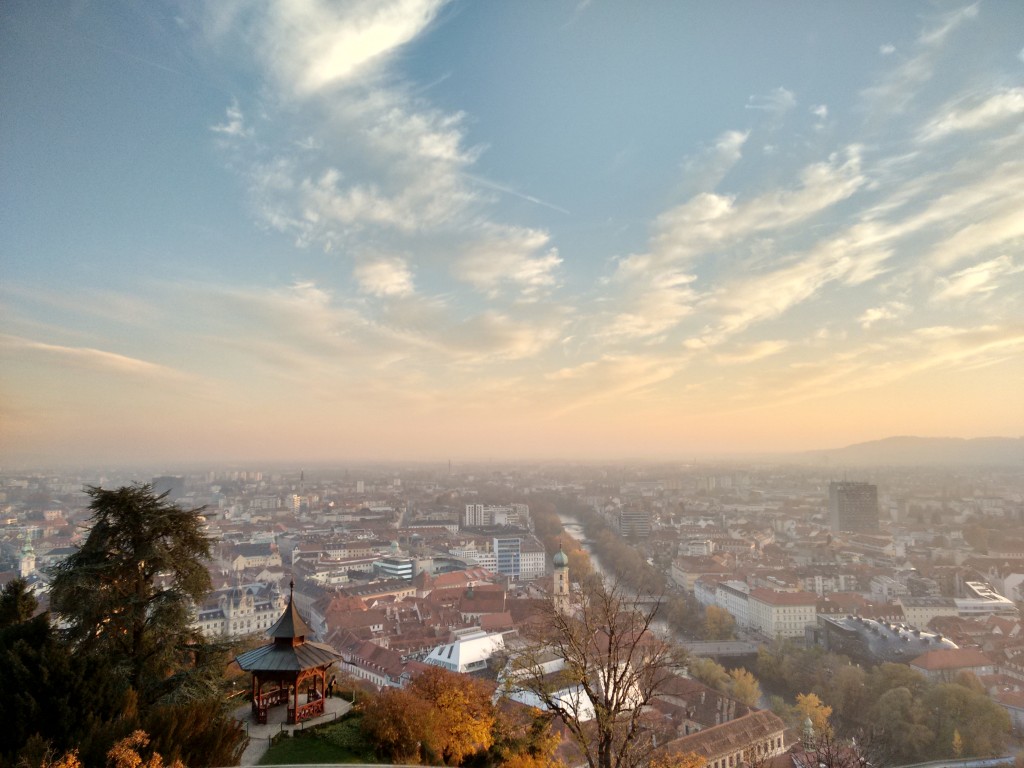 Blick vom Schlossberg auf Graz